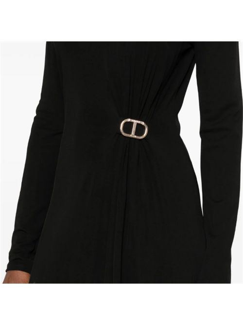 ABITO LUNGO CON DETTAGLIO OVAL T TWIN SET | 252TP202400006 NERO